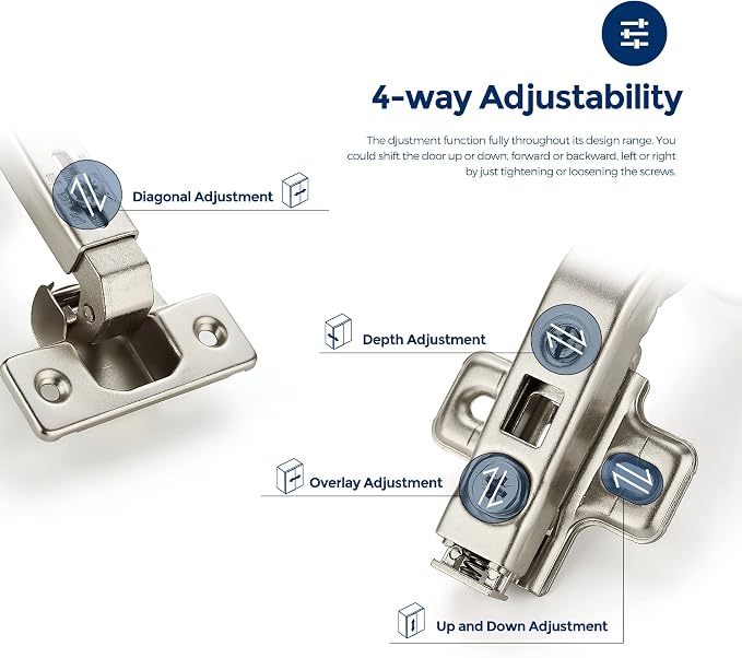 Ravinte Kitchen Cabinet Hinges, 135 Degree Door Hinges, 4 Pairs 8 Pack | - Image 7