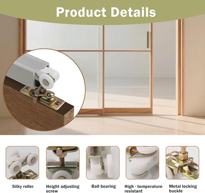 3/4 Inch RV Pocket Door Rollers, 2 Pack | Sliding Door Wheels Replacement - Image 3