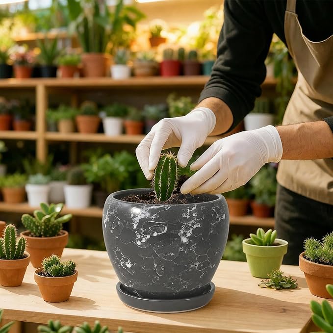 Deep Dream 6 Inch Plant Pots- Ceramic Planter Pot - Image 5