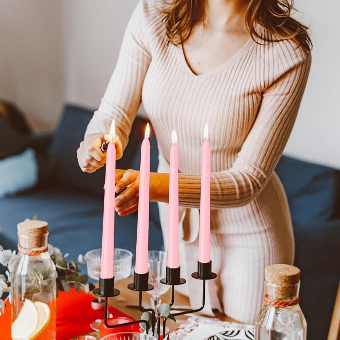 LYOBATH 4 Pack Pink Taper Candles - Image 5