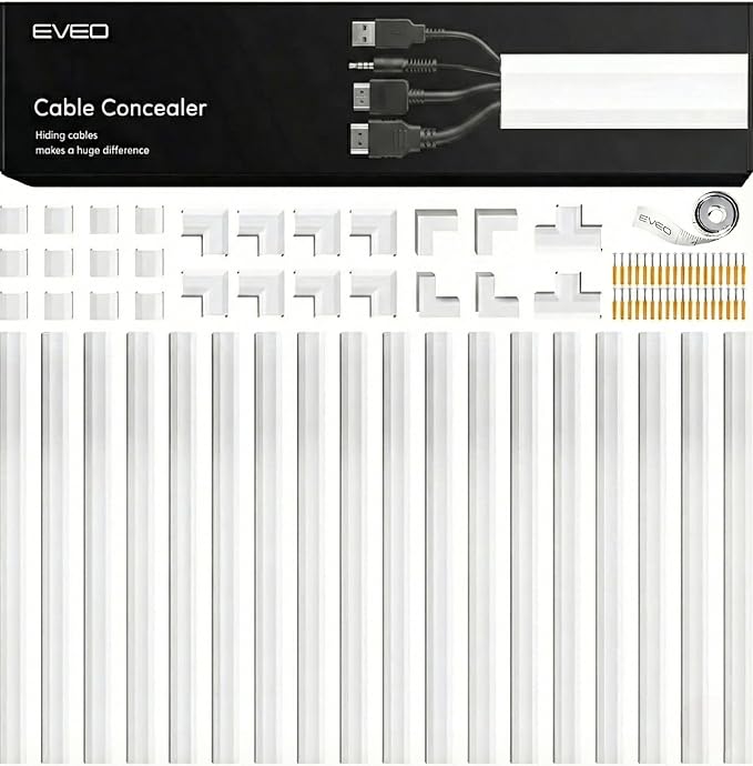 Cord Covers for Wires on Wall - 300in Cable Management Cable Hider - Cord by EVEO