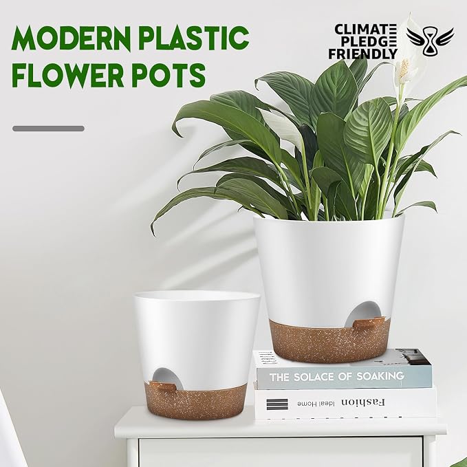 YNNICO Indoor Outdoor Plant Pots- Self Watering Planters - Image 4