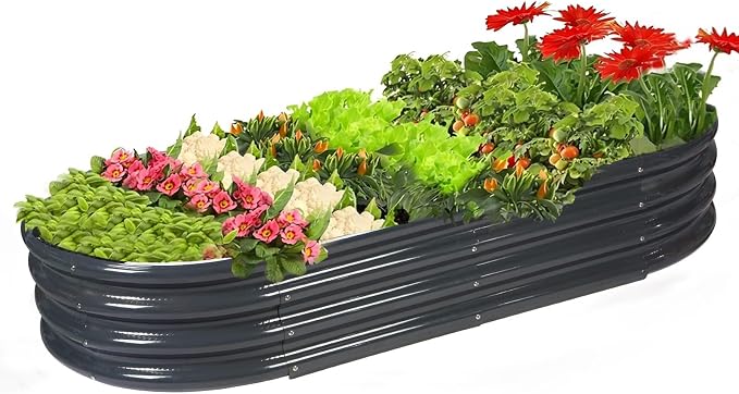 Rakukiri Raised Garden Bed GRS Certified Galvanized Planter Box Outdoor by RaisedGardenBed