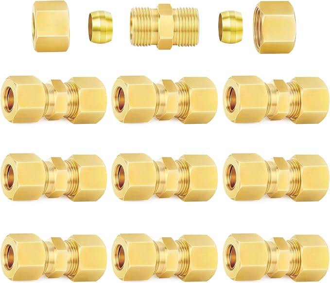 ChillWaves Brass Compression Tube Fitting, 1/8" OD x 1/8" OD Compression Union by VisittheCHILLWAVES