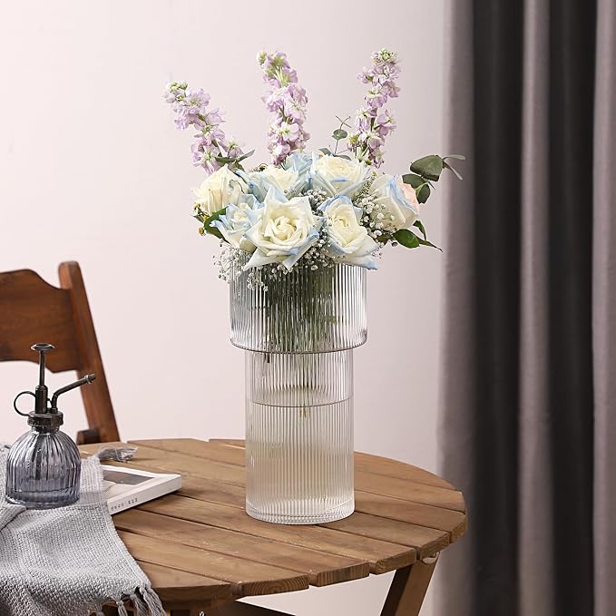 Large Glass Vase, 12 Inches Tall Vase - Image 8