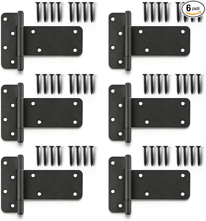 6 Pack 5" Door Hinges, 260 Lbs Capacity Heavy Duty Gate Hinges | Matte black by Pubotlu
