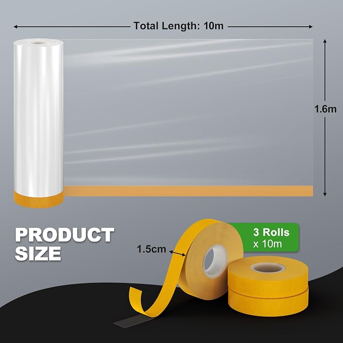 Window Insulation Kit, 63In x 33 Ft Window Plastic - Image 4