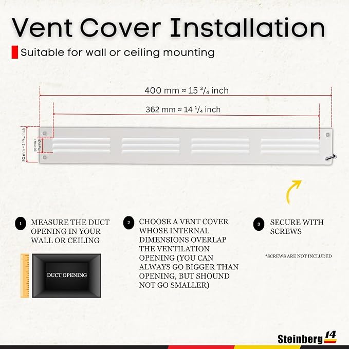 Steinberg14 White Vent Cover 14x1 - Image 5