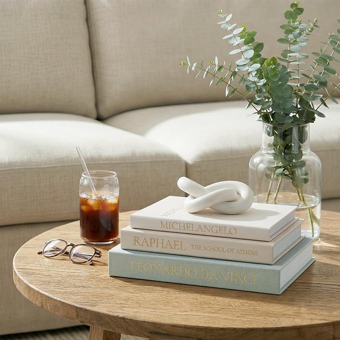 Linen Faux Book Box Set of 3, Decorative Books - Image 2