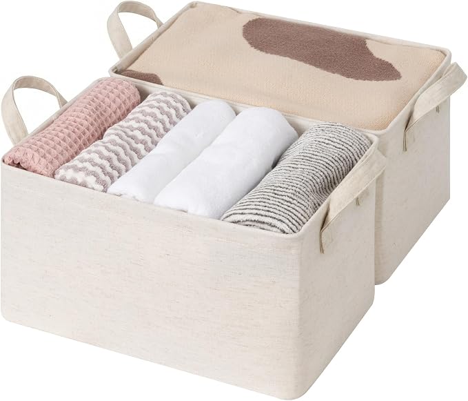 StorageWorks Fabric Storage Bins, Linen Closet Organizers, Metal Frame - Image 4