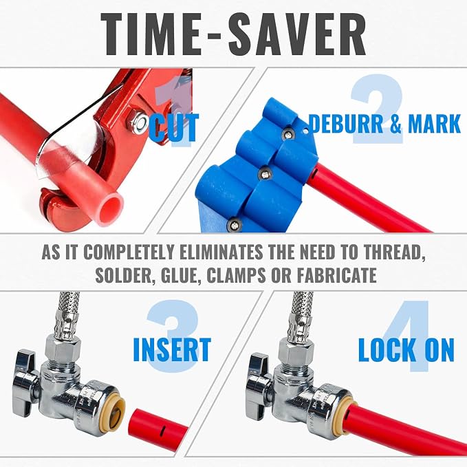 12-Pack Angle Stop Valve, Water Shut Off Valve 1/2" x 3/8" Comp | 1/4 Turn - Image 5