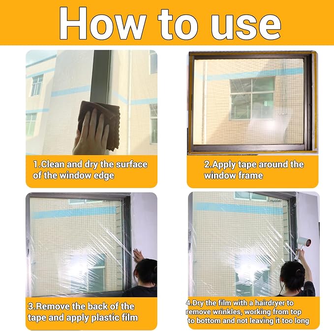 Window Insulation Kit for Winter Seal Covers Up to 5 Windows Thermal Shrink - Image 5