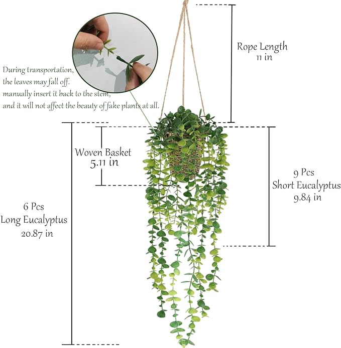 2 Pack Artificial Hanging Plants - Image 2