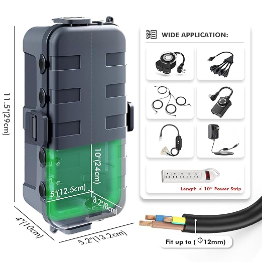 RESTMO Outdoor Electrical Box Waterproof, Extension Cord Cover | IP54 - Image 3