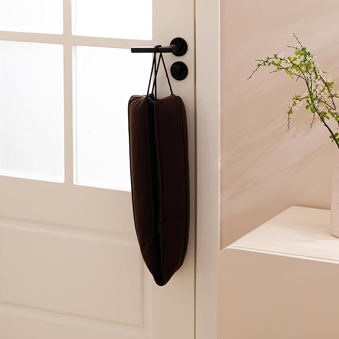 Sunolga Door Draft Stopper, Removable Washable Cover, Dark Coffee | Weighted - Image 6