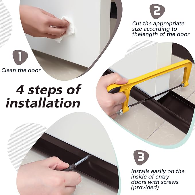 1 Pcs Morningro 36 Inch U Shape Aluminum Door Sweep - Image 6