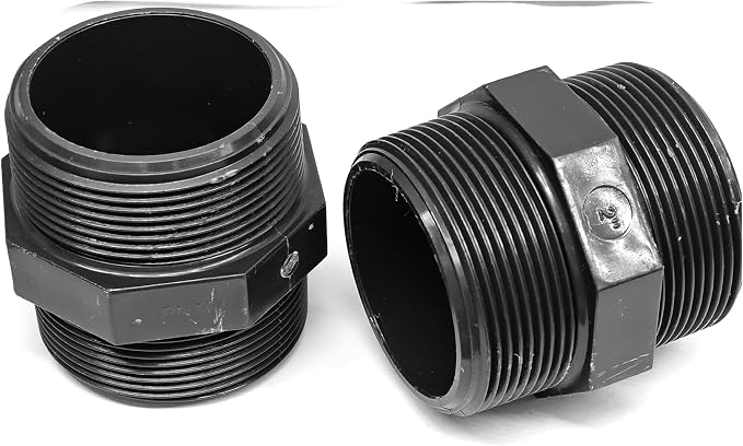 2PCS 2" PVC Hex Nipple Fitting, G2 X G2 Male Thread Coupling Adapter, Pipe - Image 4