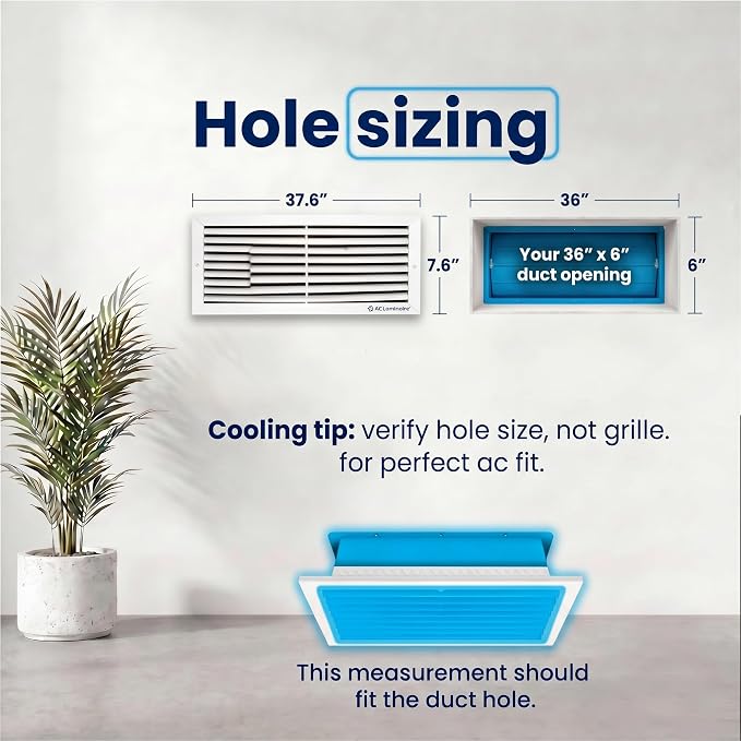36x6 Aluminum Wall Ceiling Air Return Vent Cover HVAC Rustproof Grille - Image 3
