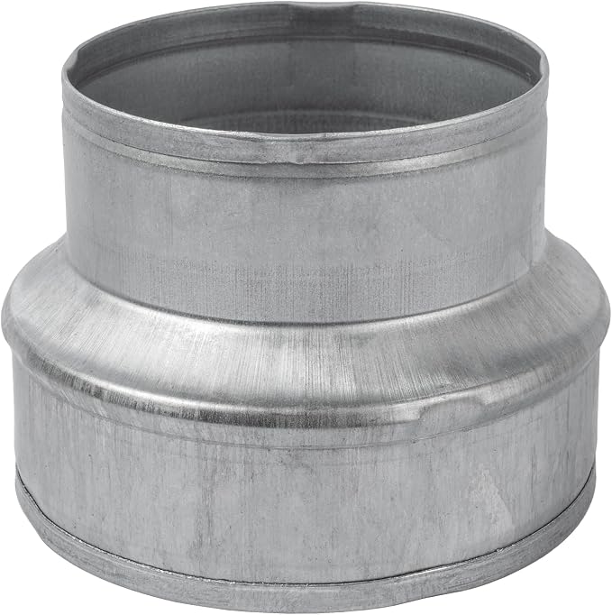 5" to 4" Inch Male-Fit Galvanized Steel Round Duct Reducer by ECOPROVENT