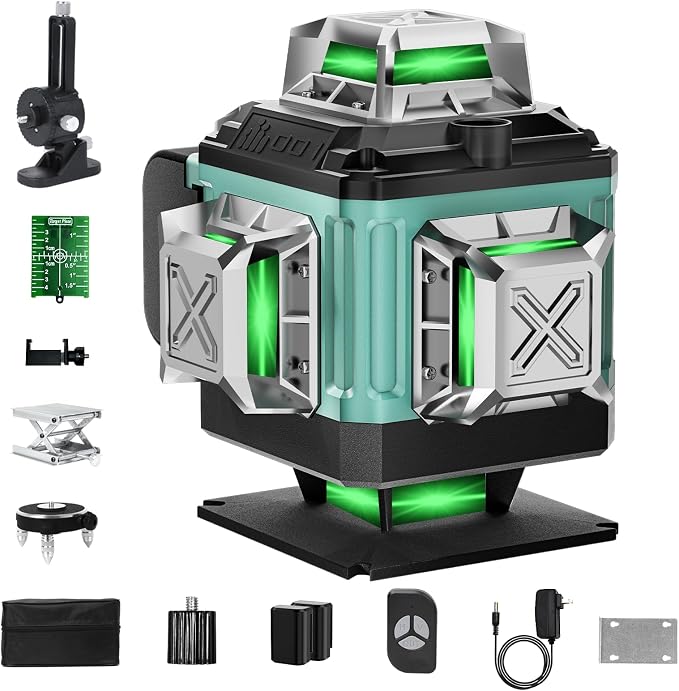 16 Lines Laser 360 Level Self Leveling, 130Ft 4x360° Green Cross Line laser by ENRIPRT
