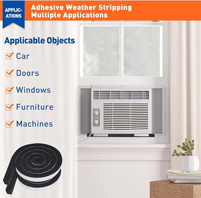 MAGZO Foam Weather Stripping Door Seal 1 Inch W x 1 Inch T x 13 FT | Foam Tape - Image 6