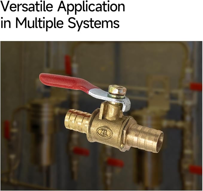4-Pack 3/8 Inch Brass Ball Valve, 10mm Hose Barb - Image 7