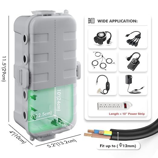 RESTMO Outdoor Electrical Box Waterproof, Extension Cord Cover | IP54 - Image 3