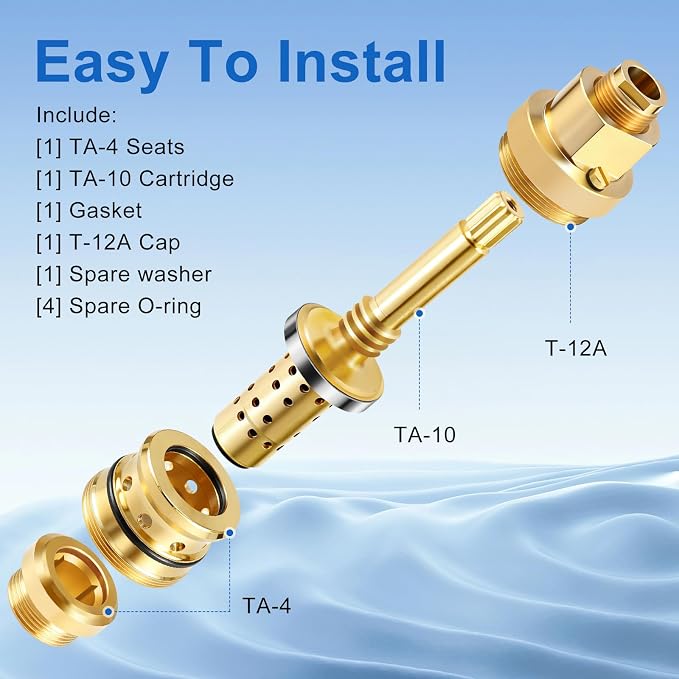1 Set Shower Valve Rebuild Kit, TA-10 Flow Control Spindle & TA-4 Hot and Cold - Image 4