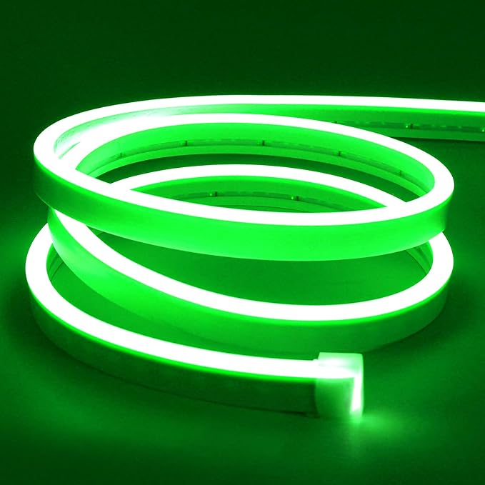 Lamomo LED Neon Lights, 16.4ft Green LED Strip Light, 12V 0.39In/Cut Silicone by Lamomo