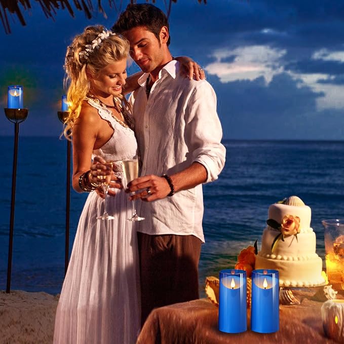NURADA 3"x6"Flickering Flameless Candles: 3D Wick Acrylic Battery Operated LED - Image 4