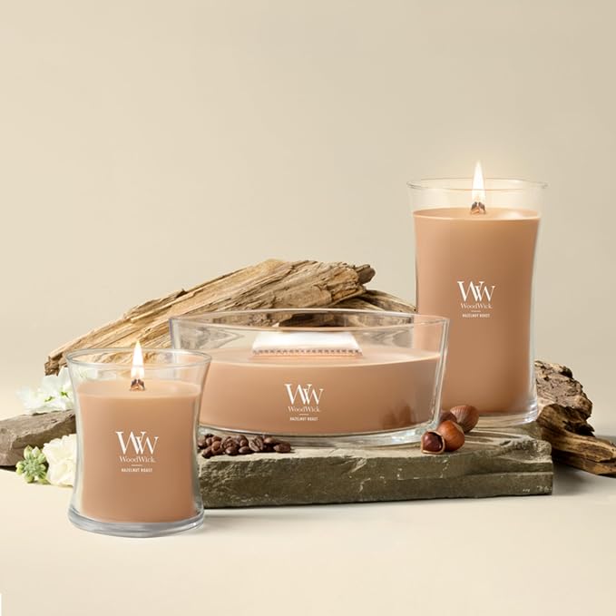 WoodWick Hazelnut Roast Medium Hourglass Candle - Image 8
