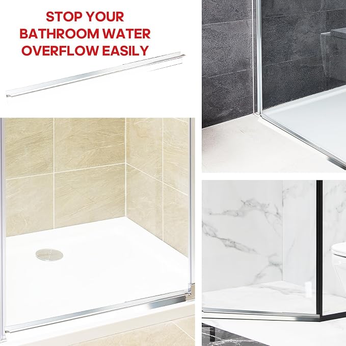 25" Chrome Framed Shower Door Replacement Drip Rail - Image 5