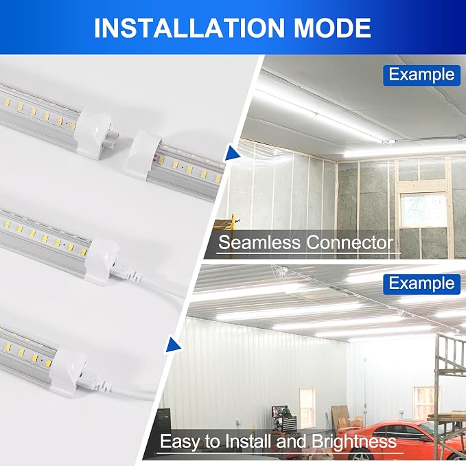 XLNYUUI Led Shop Lights, 4FT LED Light 50W 6000K 7000LM Led Daylight, Garage - Image 5