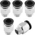 5Pcs 10mm Push Connect 1/4 NPT Male Straight Pneumatic Fitting | Pure Copper by Qjaiune