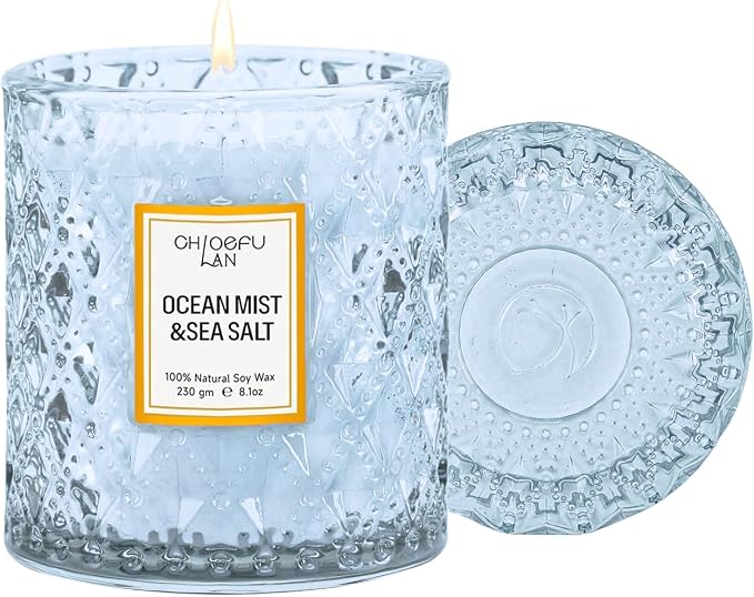 Chloefu LAN Summer California Mist Ocean & Sea Salt Candle, 8.1 oz | Luxury Air by ChloefuLANScentedCandles