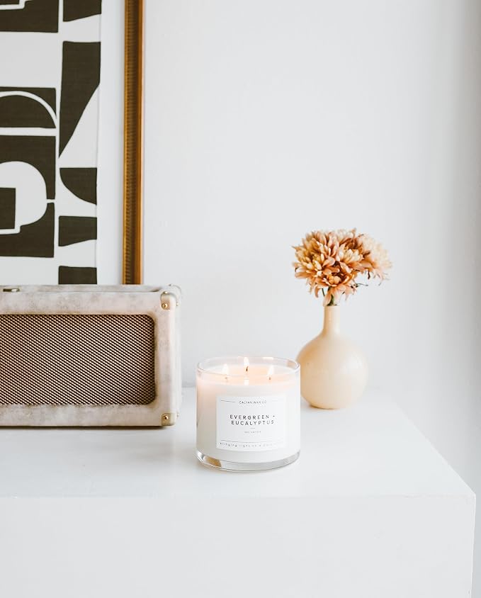 Evergreen & Eucalyptus 3 Wick Scented Candle - Image 7