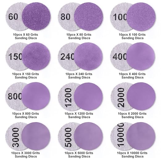 MAXMAN 1" Sanding Discs, 1/8" Shank Backing Pad | Hook and Loop Sand Paper - Image 2