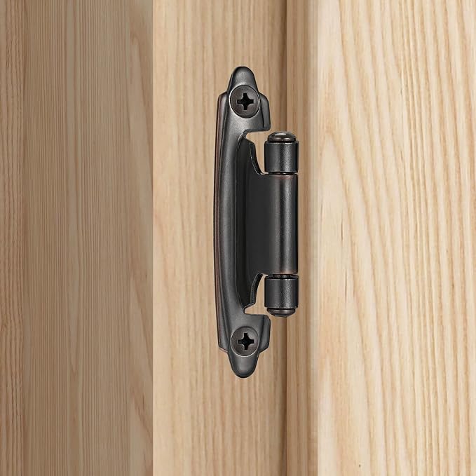 Oil Rubbed Bronze Cabinet Hinges, 1/2” Overlay, 4 Pack | - Image 3