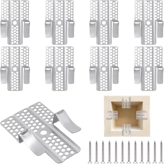 12 Pack Drywall Repair Clips, Fits 1/2" and 5/8" Panels, Stainless Steel by Unknown