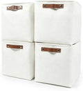 13x13 Cube Storage Bins, Collapsible Fabric Storage Box, 4 Pack Closet Baskets by Bagnizer