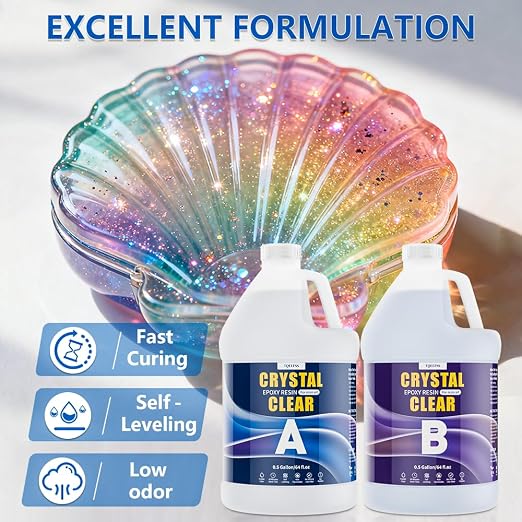 Epoxy Resin 1 Gal-Transparent Epoxy Resin Kit, Include 12 Pigments, Mica Powder - Image 2