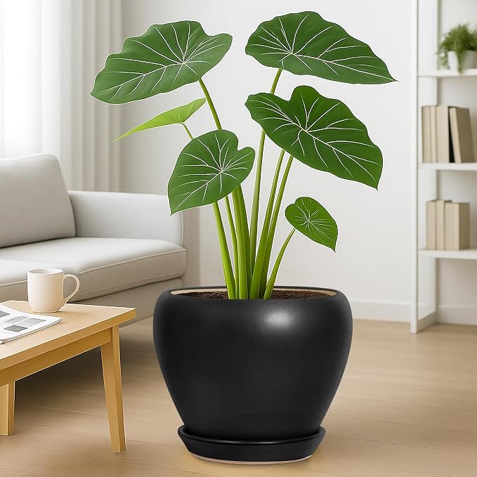 Deep Dream 10 Inch Plant Pot- Ceramic Planter Pot Round Plant Pots - Image 4