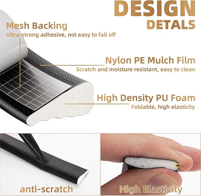 Kneelisa 196” Wedge-Shape Foam Window Weather Stripping Door Seal | - Image 3