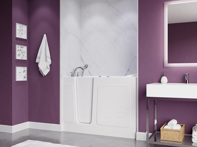 ANZZI Walk In Tub, 26 X 53 In, Left Drain, 15 Whirlpool Jets, Inline | Slip - Image 5
