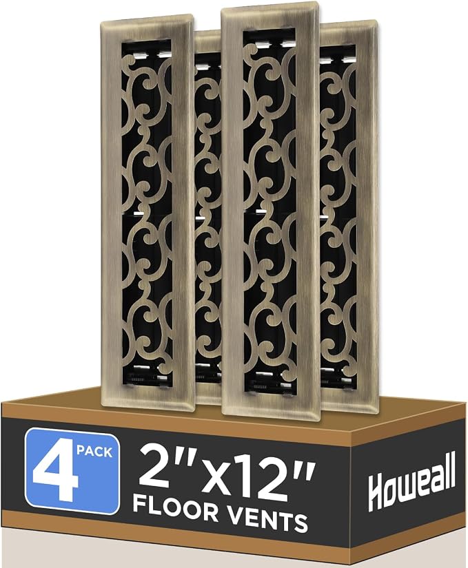 Howeall 2x12 Inches 4 Pack Heavy Duty Walkable Floor Register by Howeall