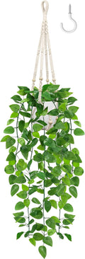 USLAI Fake Hanging Plant, Artificial Pothos Vines Greenery by USLAI