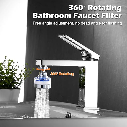 3 Pack Sink Water Filter Faucet and 10 Filter Elements Set, 360 ° Rotating - Image 2