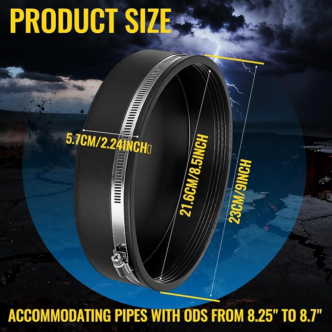 3 Pack 8 Inch Flexible PVC Pipe Cap - Image 2