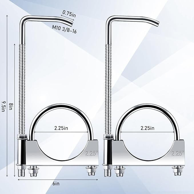 4 Pcs 2.25 Inch Universal Exhaust Clamp - Image 2