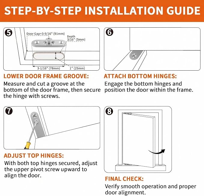 Pivot Hinge Hold Open Heavy Duty Hidden Door Hinge - Image 7